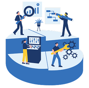Illustration of strategic investment and connectivity solutions